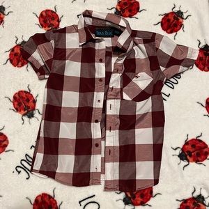 Red & White Button-up shirt by Bold Blue size 5T